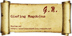 Giefing Magdolna névjegykártya